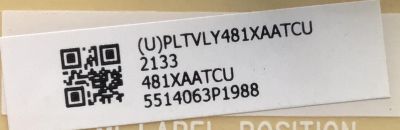 FUENTE PARA TV VIZIO / NUMERO DE PARTE PLTVLY481XAATCU / 715GC283-P01-000-003M / (U)PLTVLY481XAATCU / 481XAATCU / 5514063P1988 / PANEL TPT500WR-PV5D.Q / MODELO V505-J01 LTPUE8L - Imagen 3